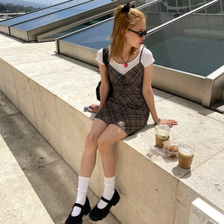 2-button round short-sleeved T-shirt