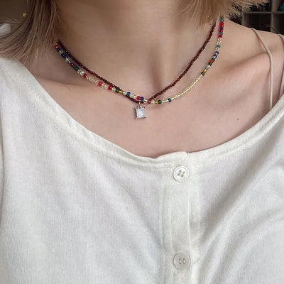 Double Bead Set Necklace