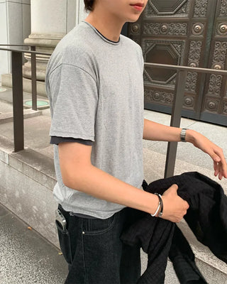 Cutting Layered Cropped T-Shirt