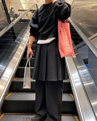 Pleated midi skirt
