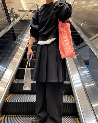 Pleated midi skirt