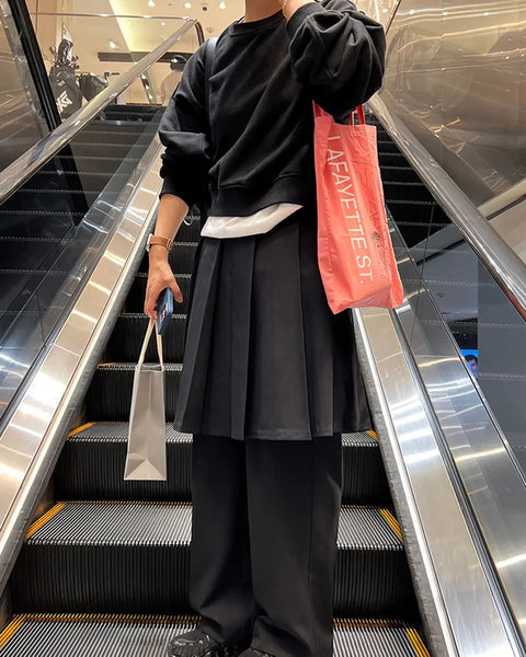 Pleated midi skirt