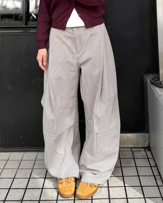 (Unisex) Striped Pintuck Overpants