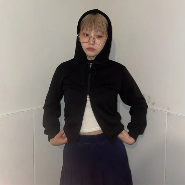 Daily Cropped Hoodie Zip-Up