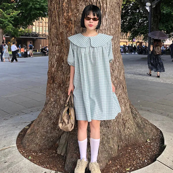 Color checkered mini dress