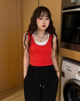 U-neck slim sleeveless dress