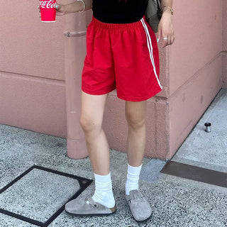 2-line elastic waist shorts