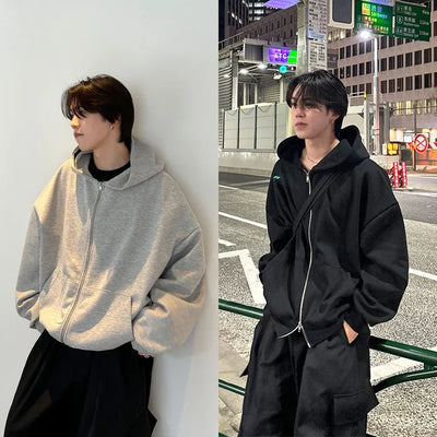 (Unisex) Oversized Zip-Up Hoodie