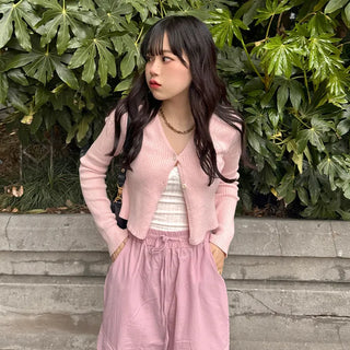 Ribbed cropped cardigan