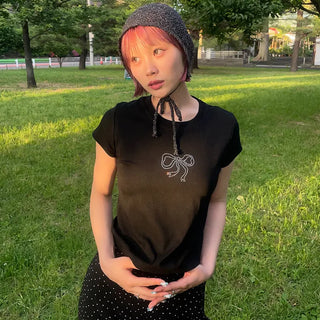 Cubic Ribbon Short-Sleeved T-Shirt