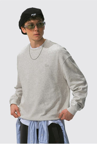 [Monterest] Relaxed Fit Logo Embroidered Sweatshirt