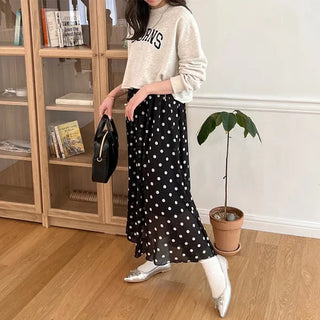 Polka dot chiffon skirt