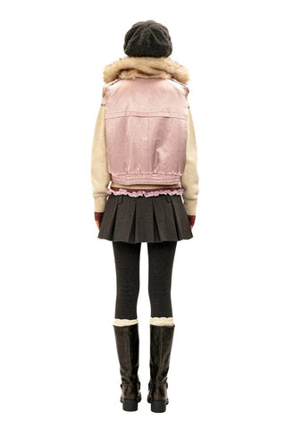 [Moromoro2] Fur Collar Aviator Vest &  Jacket