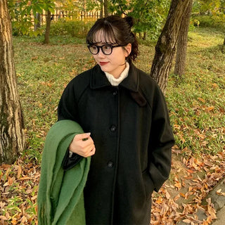 High-neck long coat