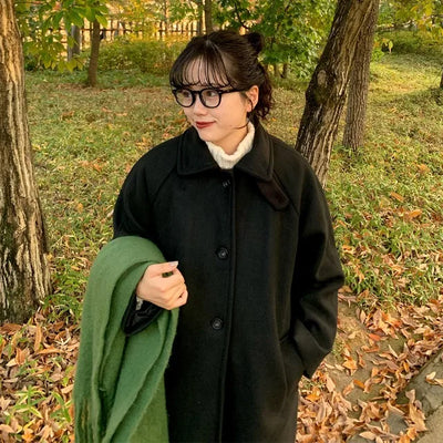 High-neck long coat