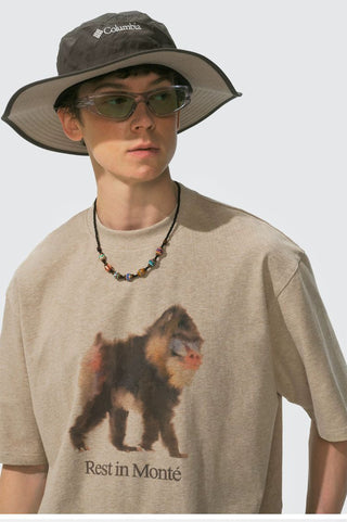[Monterest] Ink Print Relaxed Fit Crewneck T-Shirt