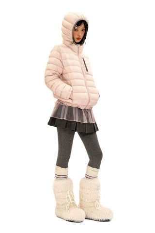 [Moromoro2] Lace Trim Hooded Down Jacket /  Vest