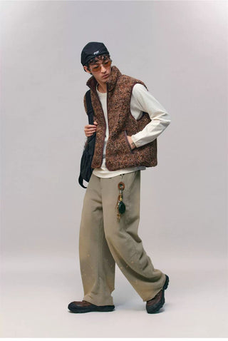 [Monterest] Washed Splatter Fleece-Lined Straight Pants