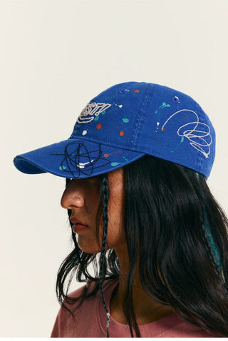[Monterest] Washed Paint Splatter Embroidered Cap