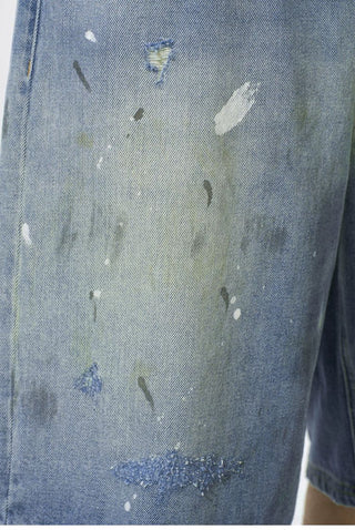 [Monterest] Paint Splatter Distressed Denim Shorts