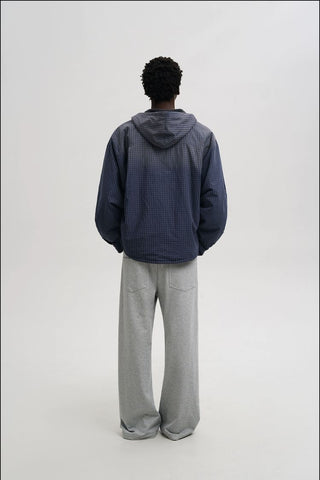 [MASONPRINCE] Plaid Wool Fleece Hooded Jacket
