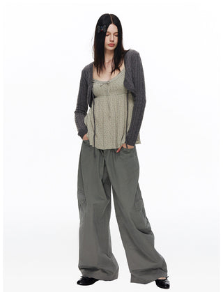 [NECY] Cozy Cable Ribbon Tie Bolero Cardigan (2color)