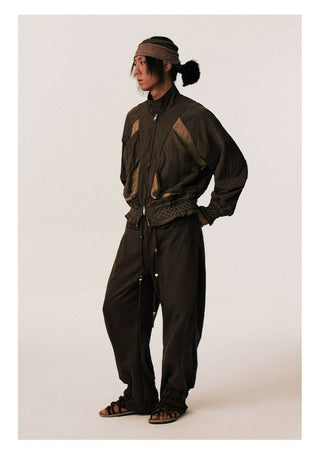 [CONP] Pleated Spliced €rinkle Nylon Jacket