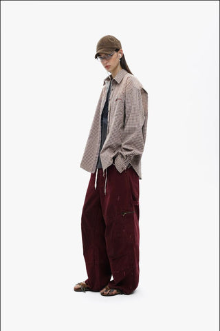 [MASONPRINCE] Textured Cotton Baggy Work Pants