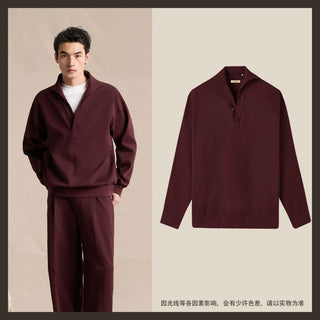 [CULTUM] Heavyweight Half-Zip Polo Collar Sweatshirt