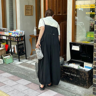 Nylon drawstring pocket camisole dress