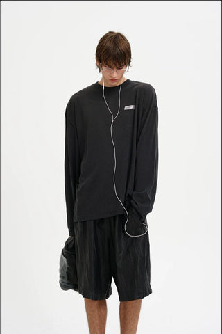 [MASONPRINCE] Double Layer Collar Long Sleeve Tee