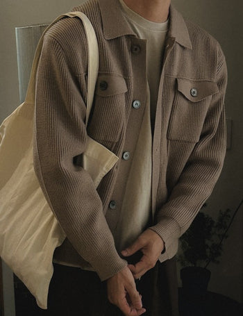 Piece Trucker Knit Cardigan (4 colors)