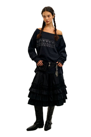 [Moromoro2] Multi-Layer Lace Ruffle Cake  Skirt