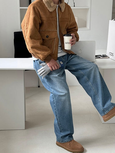 Loewe Suede Shearling Collar Jumper