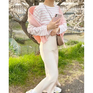 haru stripe boat neck T