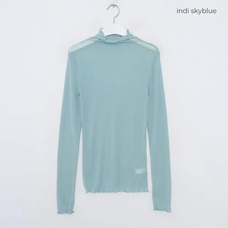 Colorful sheer turtleneck