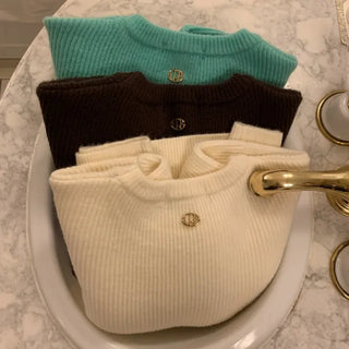 Cloud Cotton Round Oversized V-Neck Knit