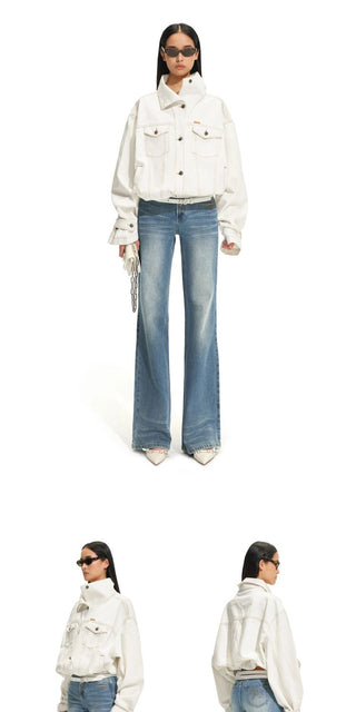 [NOTAWEAR] Washed Denim Cropped Jacket