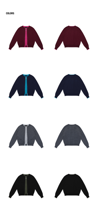 [MASONPRINCE] Faux Two-piece Round Neck Cardigan