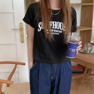 Lettering Cropped T-Shirt