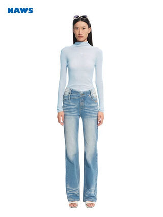 [NOTAWEAR] V-Waist Slim Straight Jeans