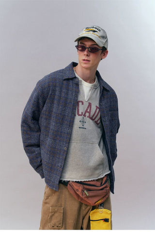 [Monterest] Quilted Padded Check Shirt Jacket