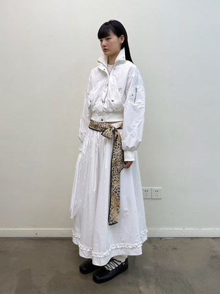 NEVERSEEZ Cropped Ribbed Flight Jacket