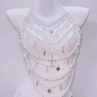 Halter beaded hollow out backless mini skirt set