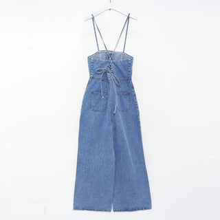 Denim bustier jumpsuit