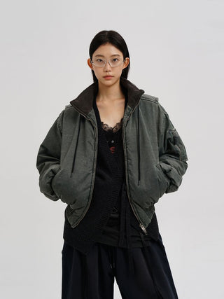 [MASONPRINCE] Sand-washed Boxy Workwear Padded Jacket