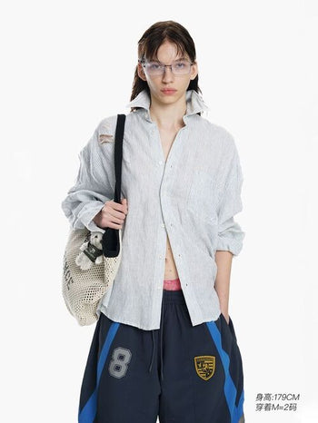 MASONPRINCE Linen Washed Striped Shirt
