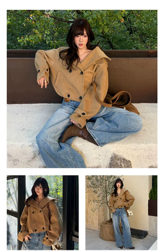 [NOTAWEAR] Wool Blend Oversized Short Coat