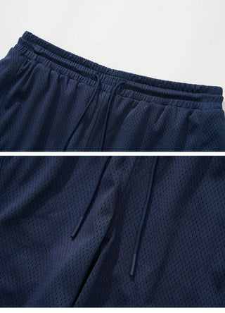 [Monterest] Embroidered Mesh Athletic Shorts