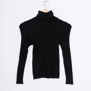 Ribbed turtleneck knit